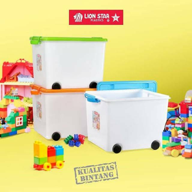 Jual Kotak Lionstar Plastik Vigo 43 Liter Dengan Roda. Storage Box. Wadah Mainan | Shopee Indonesia