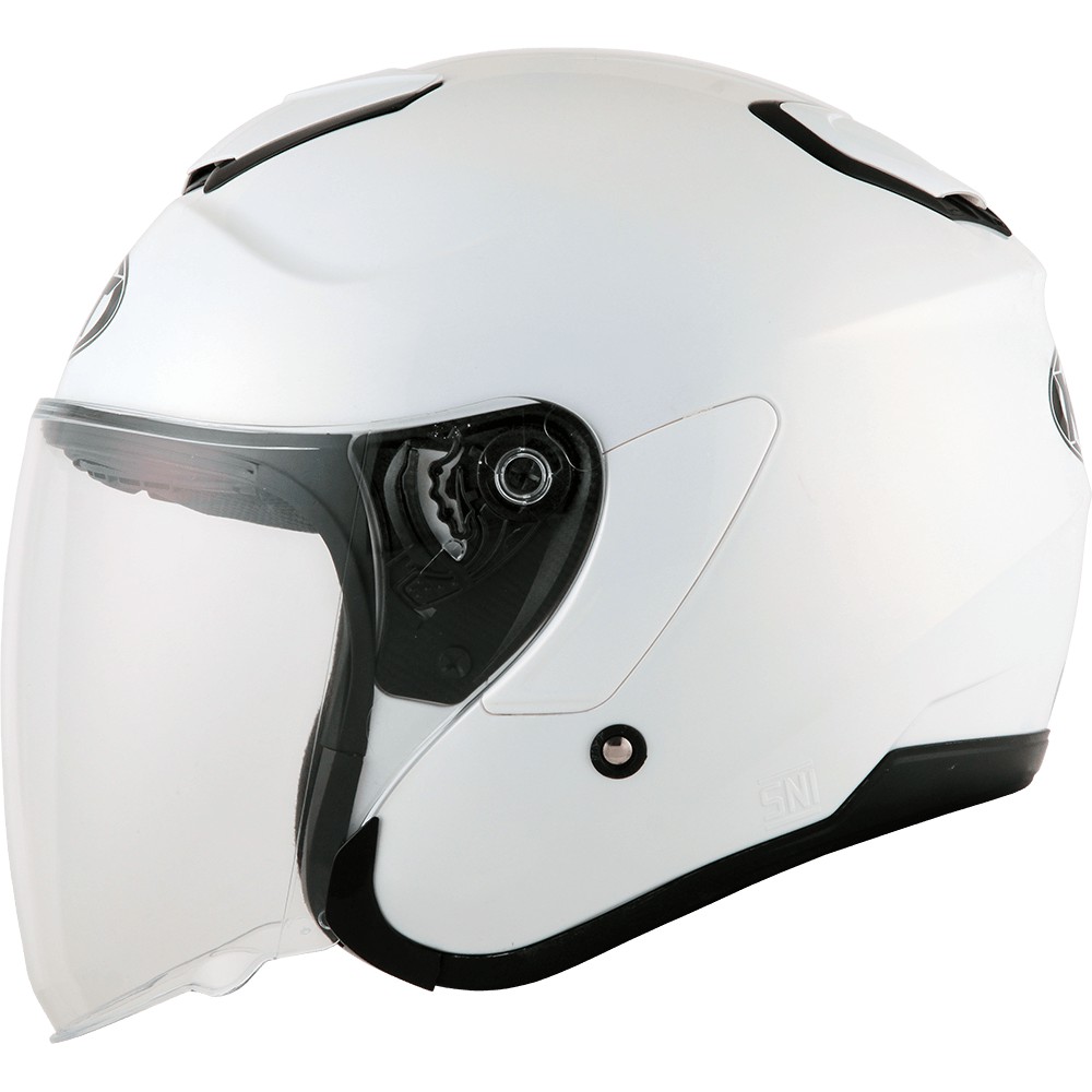 HELM KYT KYOTO SOLID WHITE HALF FACE SINGLE VISOR Shopee Indonesia