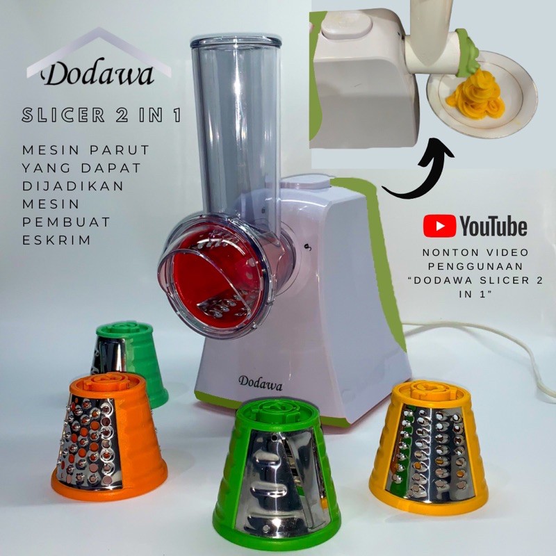 Slicer 2 in 1 alat pembuat es krim / ice cream maker & mesin parut listrik & irisan bawang
