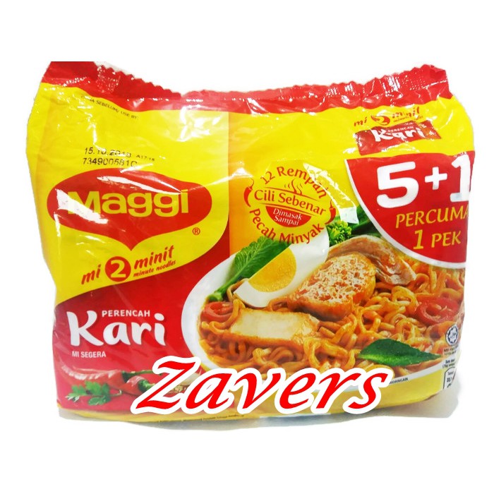 Mie Maggi Malaysia Kari Ayam isi 5 Bungkus Gratis 1 Bungkus Shopee