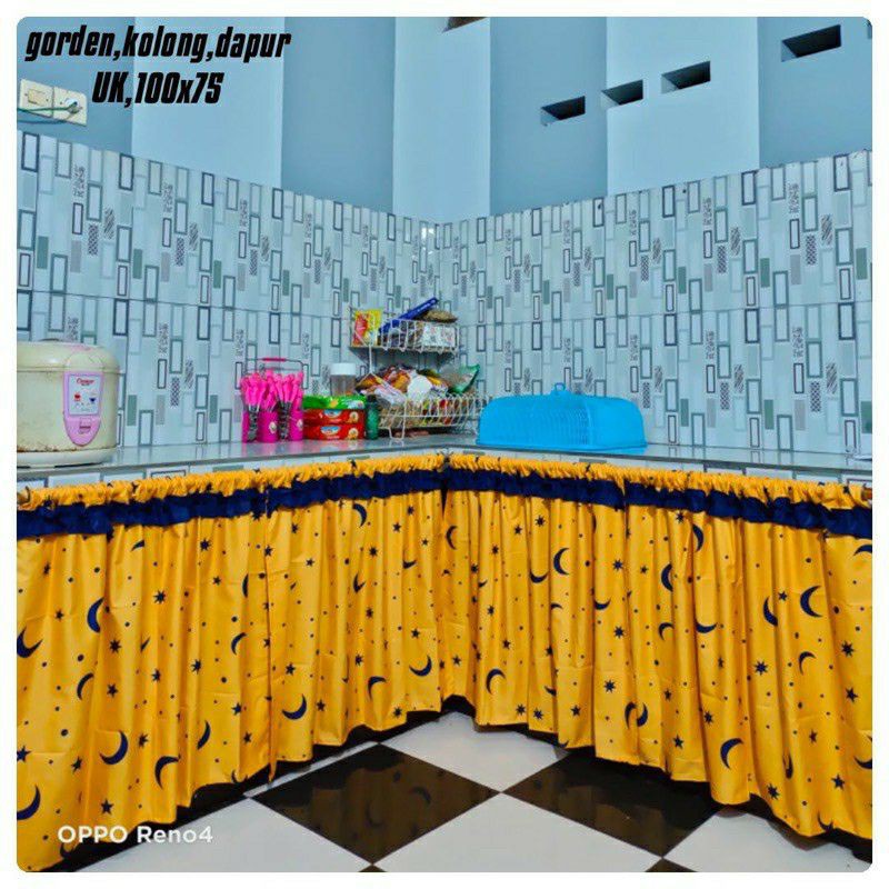 Gorden Kolong Dapur Minimalis Uk 100 x 75 cm + Bonus Tali Shopee