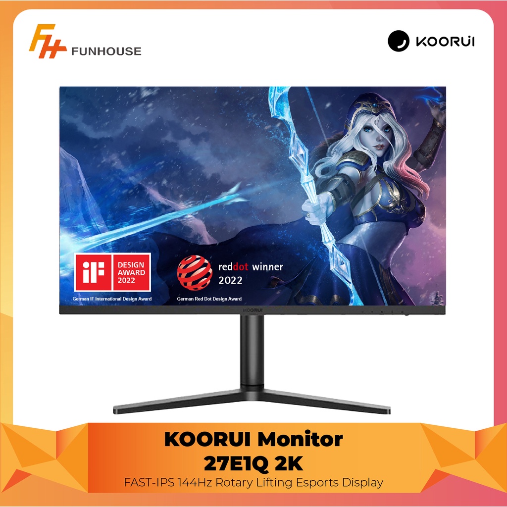 Jual KOORUI Monitor 27E1 / 27E1Q 27inch 2K FASTIPS 144Hz/165HZ Rotary