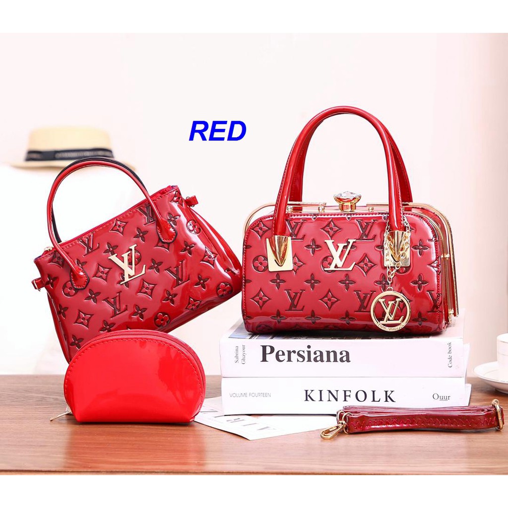 Tas Wanita Murah Import Batam Terbaru 2020 Kekinian Cantik DV3954LV Set 3 In 1 Semi Premium