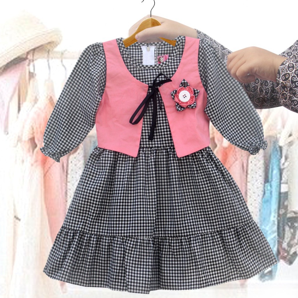 Two Mix Dress Anak / Baju Anak Perempuan / Pakaian Anak