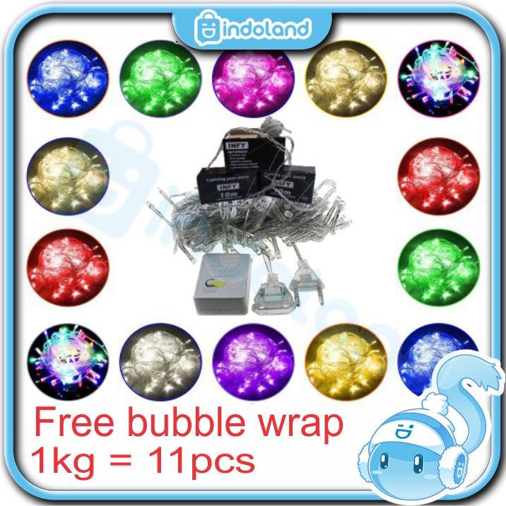 ☀INDOLAND☀ E002 Lampu Tumblr 10 Meter LED Natal INFY Box Hias Kamar