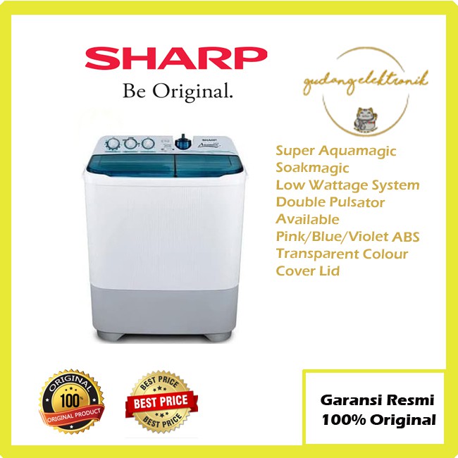 MESIN CUCI SHARP EST 85 CR MESIN CUCI 2 TABUNG 85CR 8,5KG Shopee Indonesia