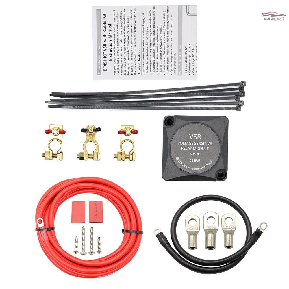 Jual Voltage Sensitive Relay Automatic Charging Relay Dual Battery Smart Isolator 12V/140A（Vsr）With Wiring Kit Indonesia|Shopee Indonesia