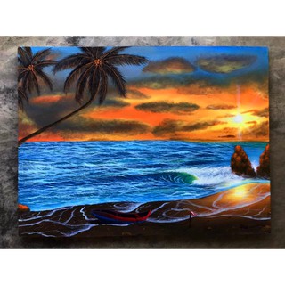 Jual Lukisan Pemandangan Pantai, Lukisan Realis, Ukuran 80 X 60 Cm, 100% Buatan Tangan Indonesia|Shopee Indonesia 320_X_320_jpg