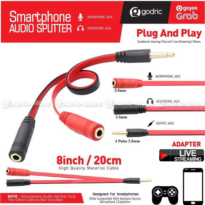Jual Audio Splitter 3.5Mm To Mic & Headphone Kabel Adapter Jack Smartphone | Shopee Indonesia