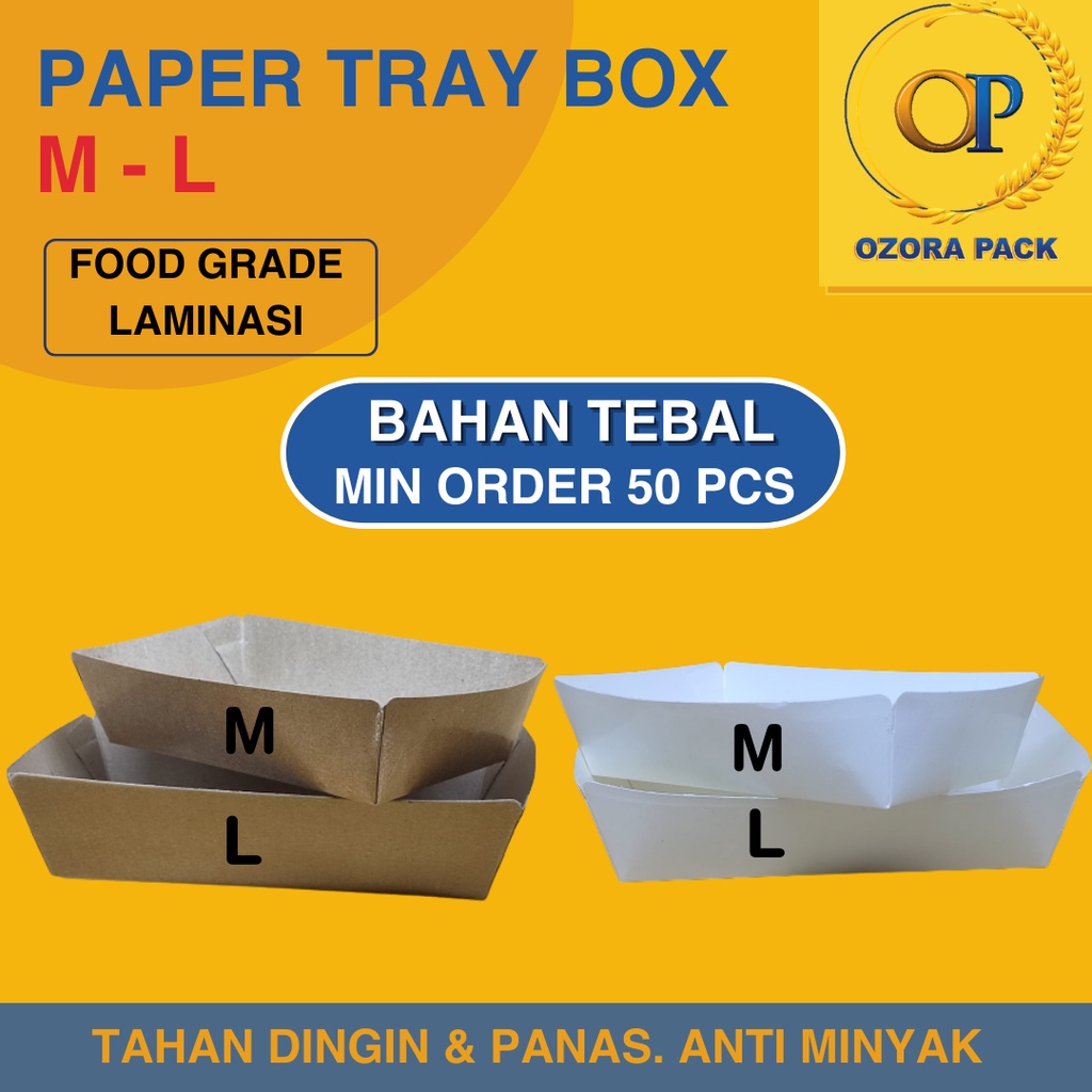 Jual Paper Tray Polos / Paper Tray Kraft / Paper Tray Size M L / Piring