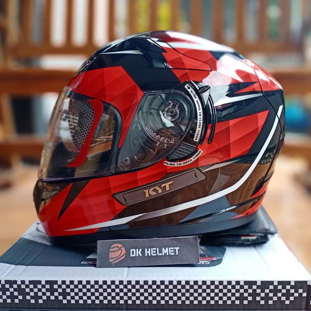 Helm KYT K2R K2 Rider Diamond Black Red Full Face Double