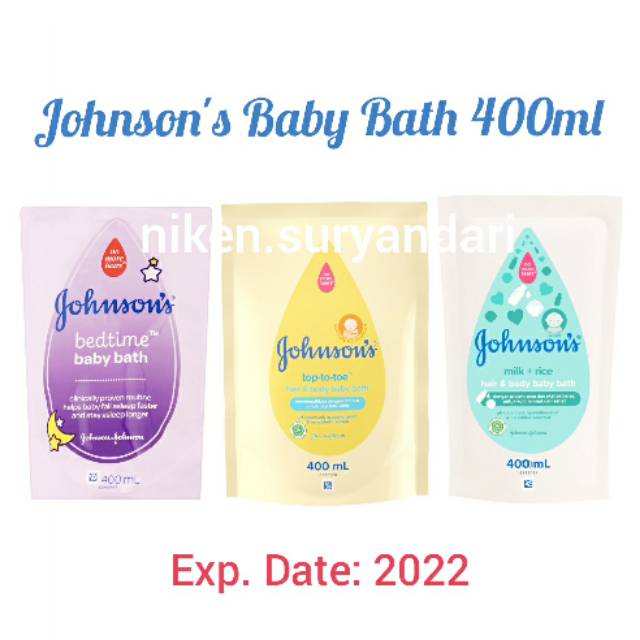 Johnsons Baby Bath Bedtime / Top to Toe Hair & Body / Milk & Rice 400ml
