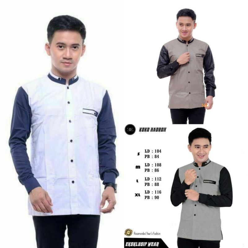 Jual BAJU KOKO KOMBINASI TERBARU PRIA ELEGAN KEKINIAN SERAGAM SANTRI HADROH  MUSLIM Indonesia|Shopee Indonesia