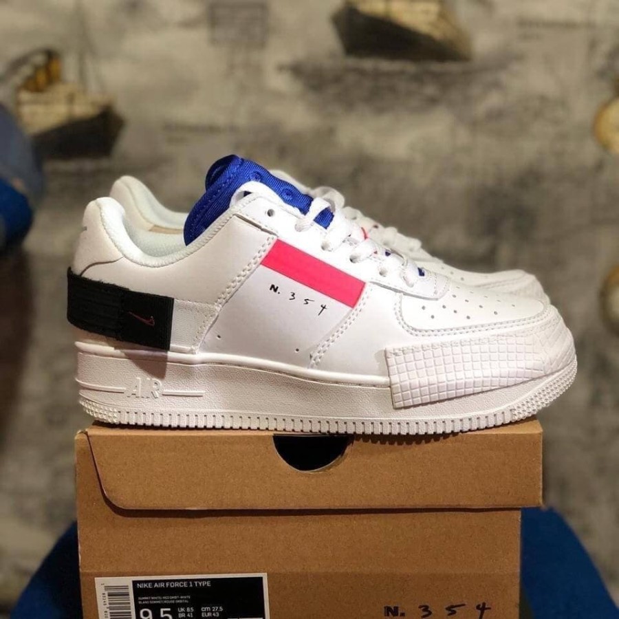 Jual Sepatu Nike Air Force 1 Low Type N.354 / N354 White Strip Blue | Shopee Indonesia