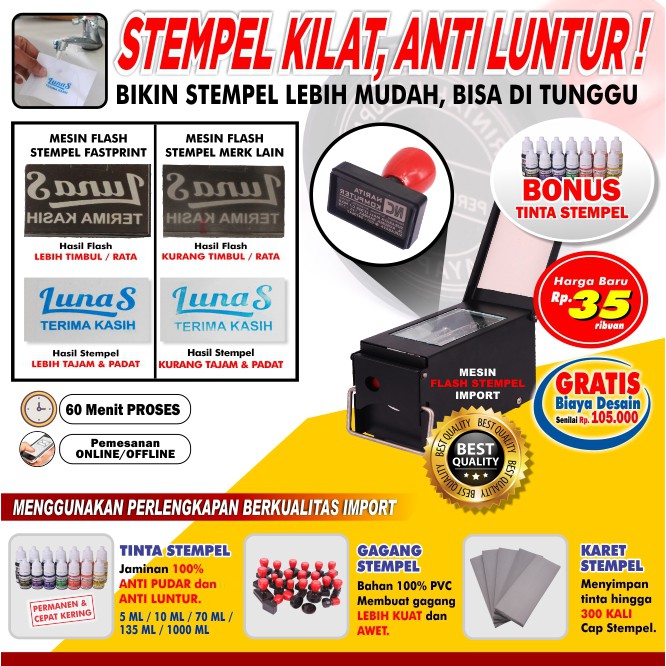 Jasa Pembuatan Stempel Flash Kilat Murah FREE Desain Bulat | Shopee  Indonesia