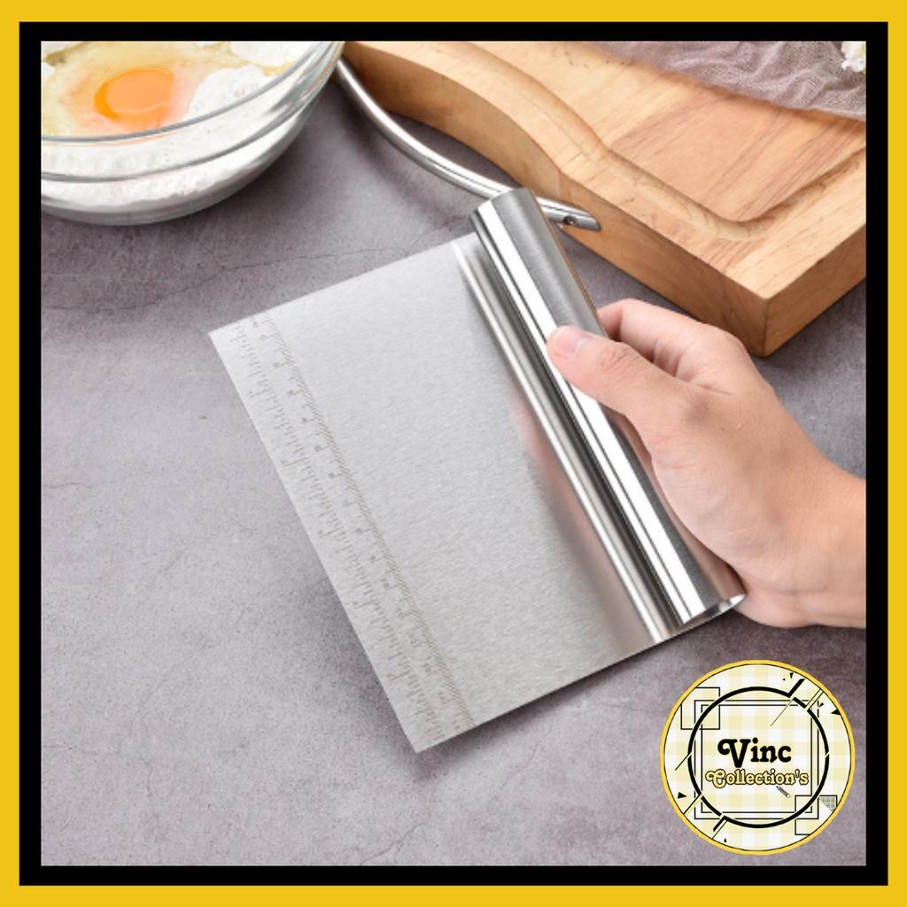 Jual SCRAPER STAINLESS FONDANT SCRAP KUE PIZZA CHEF CUTTER PISAU BAKERY CAKE /SPATULA SCRAPER