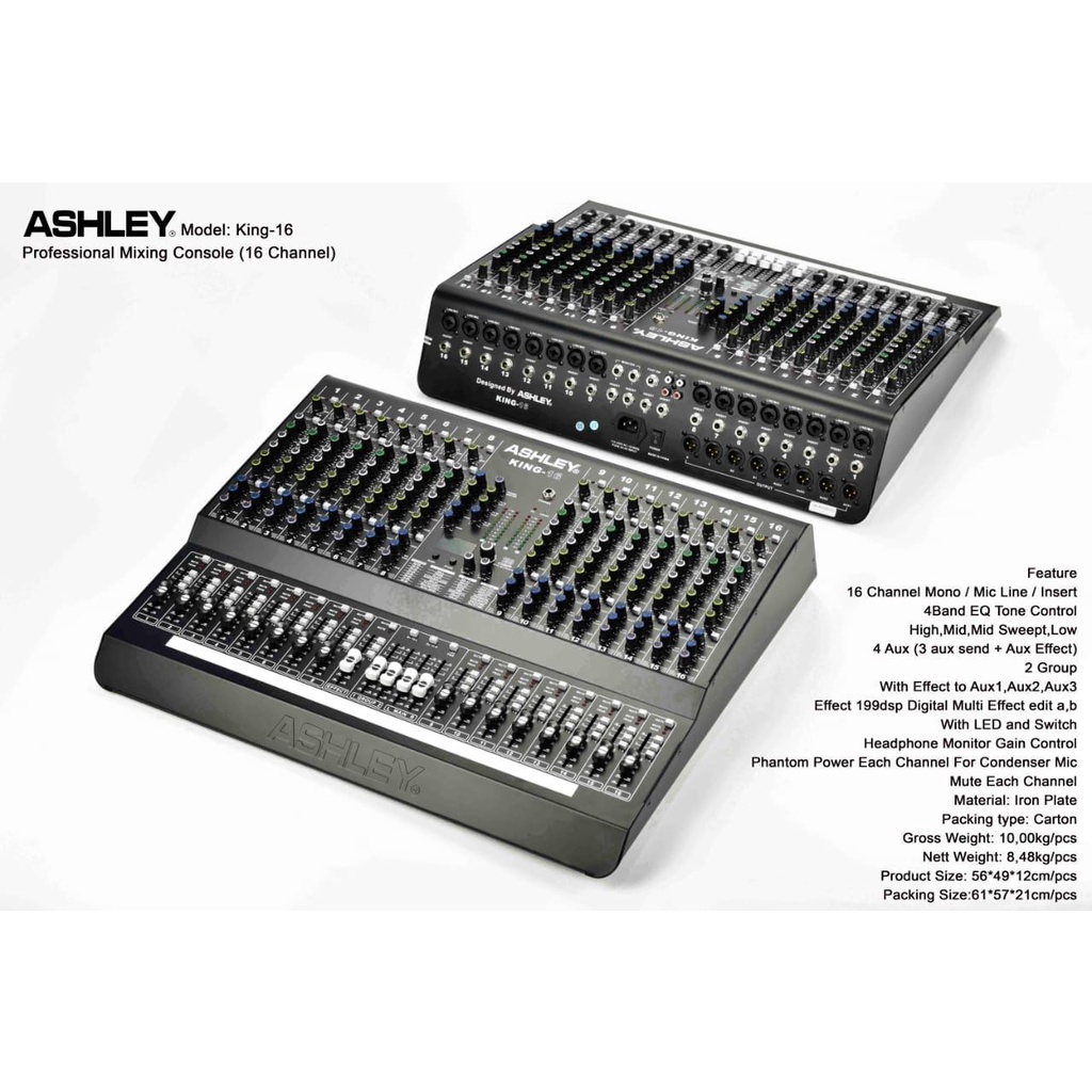 Jual Mixer Audio Ashley King 16 Note Original 16 Channel Interface USB