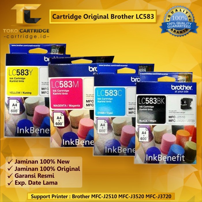 Tinta Original Brother LC583C LC583M LC583Y LC583BK LC 583 LC583 LC58 Shopee Indonesia