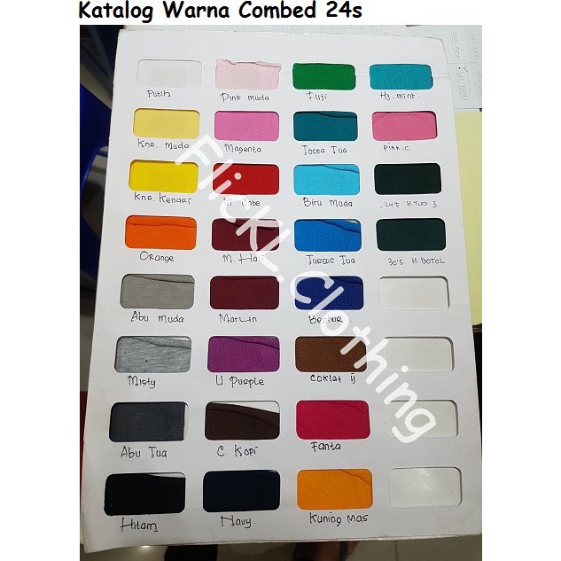 Bahan Kain Kaos Baju Combed 24s Reaktif Sulfur Polos Sablon Bordir Rib  Kerah | Shopee Indonesia