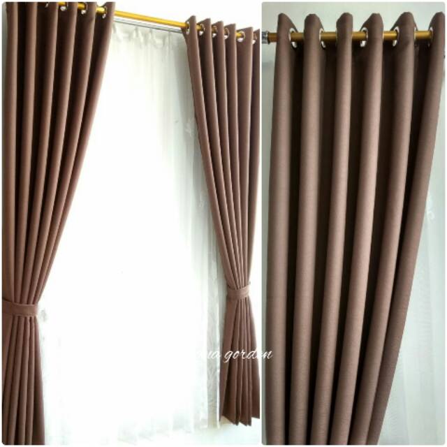 Jual Tirai Gorden Minimalis Jendela Pintu Rumah Mewah Coklat Tua | Shopee Indonesia