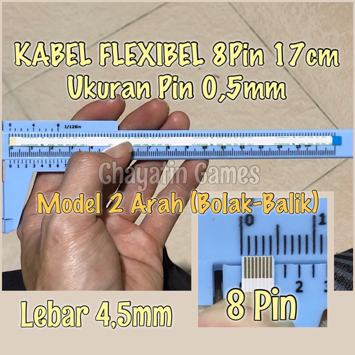 Kabel Flexibel 8 Pin 2 Arah Panjang kabel 17 cm ( 0,5 mm ) | Shopee  Indonesia