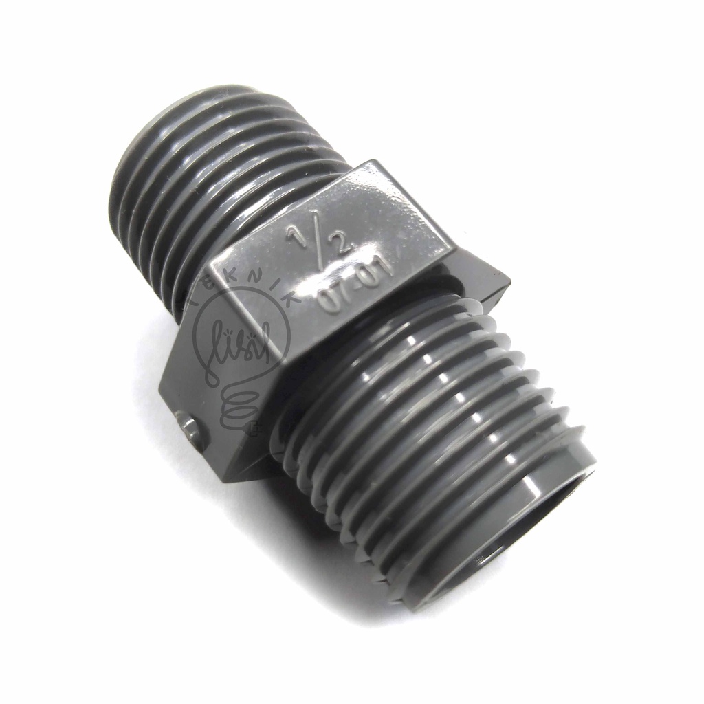 Jual DOUBLE NEPPLE NIPEL NIPPLE DRAT 1/2 INCH 0,5 INCH PVC RUCIKA PIPA