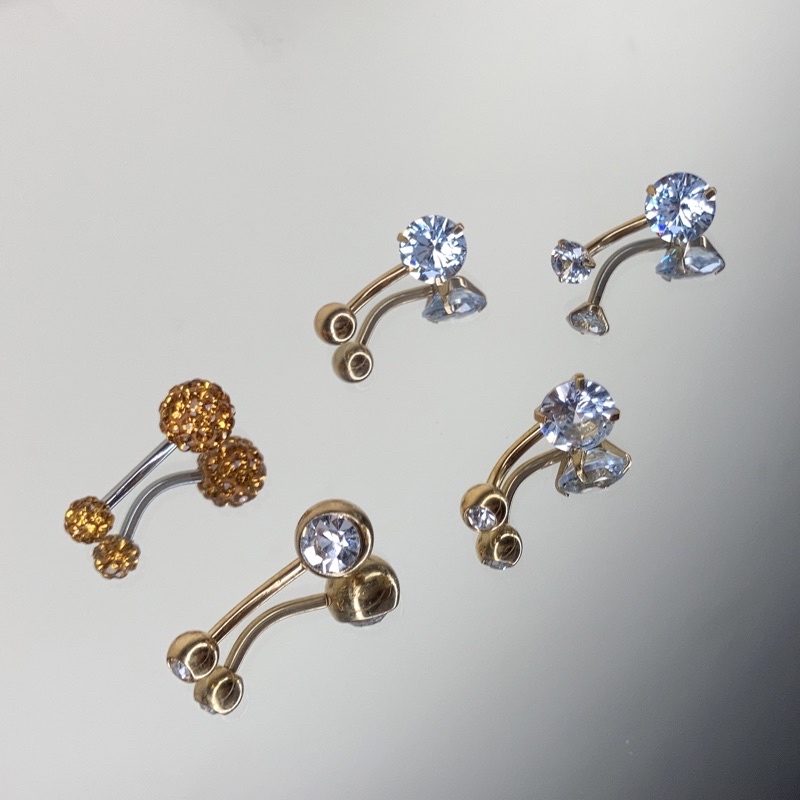 Jual Piercing Jewellery Bellybutton Gold with Cristals Shopee Indonesia