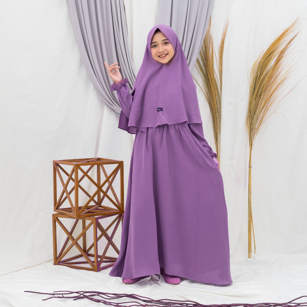 Gamis Anak Polos Varian 30 Warna Set Hijab Untuk Anak Usia 1 Sd 7 Tahun