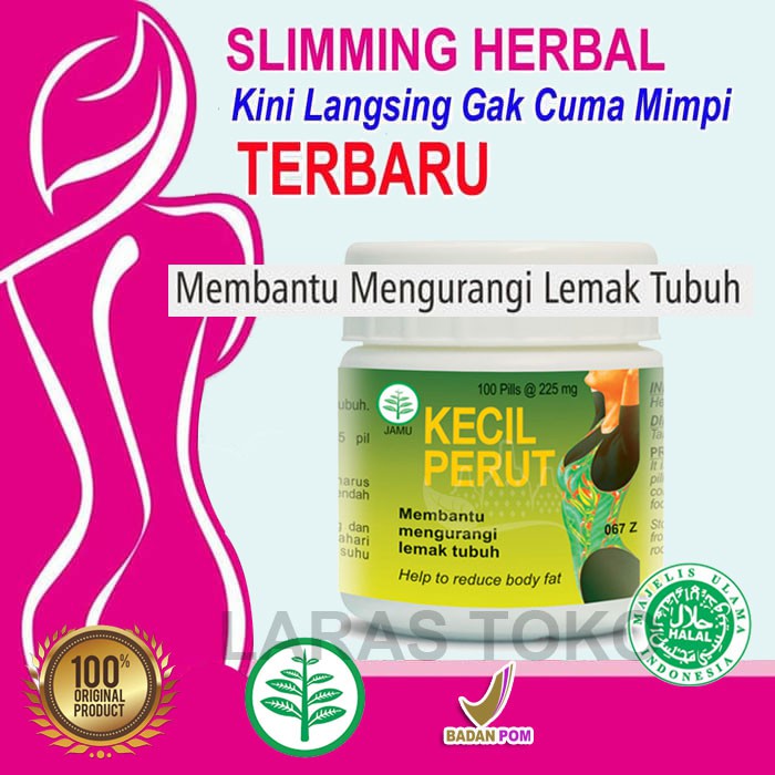 OBAT JAMU KECIL PERUT PIL LUNTUR LEMAK BADAN PELANGSING PENURUN BERAT RAMUAN  HERBAL ORIGINAL BPOM | Shopee Indonesia