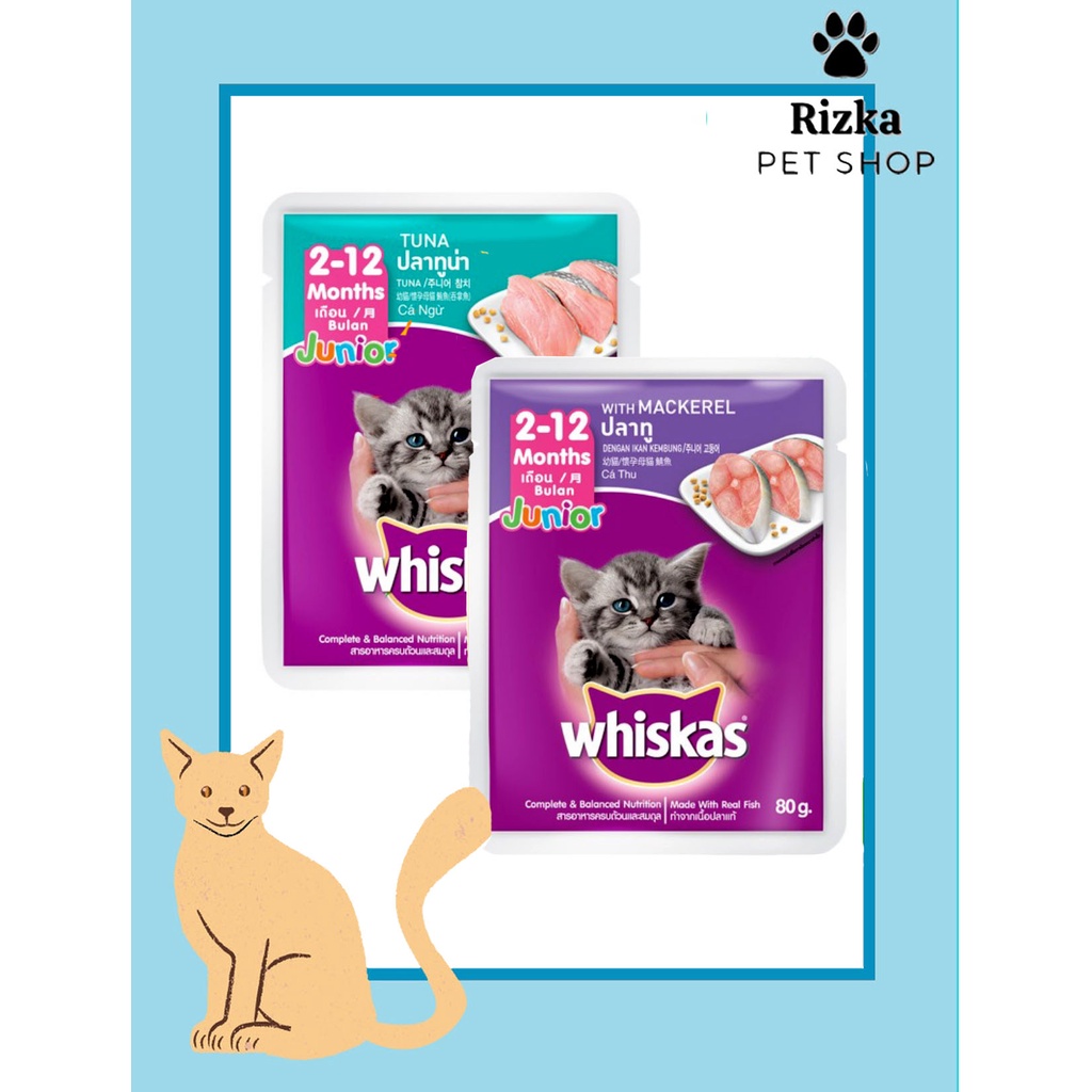 Jual Whiskas Junior Pouch 80gr / Whiskas makanan basah saset 80gr