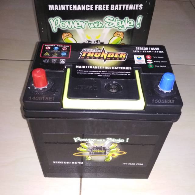 Jual AkiAccu Massiv Thunder NS 4032B20R 12V 32Ah Kering Indonesia