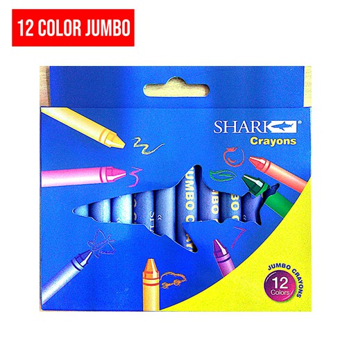 Jual Shark Wax Crayon 12 & 24 Warna, Crayon Murah, Krayon Murah