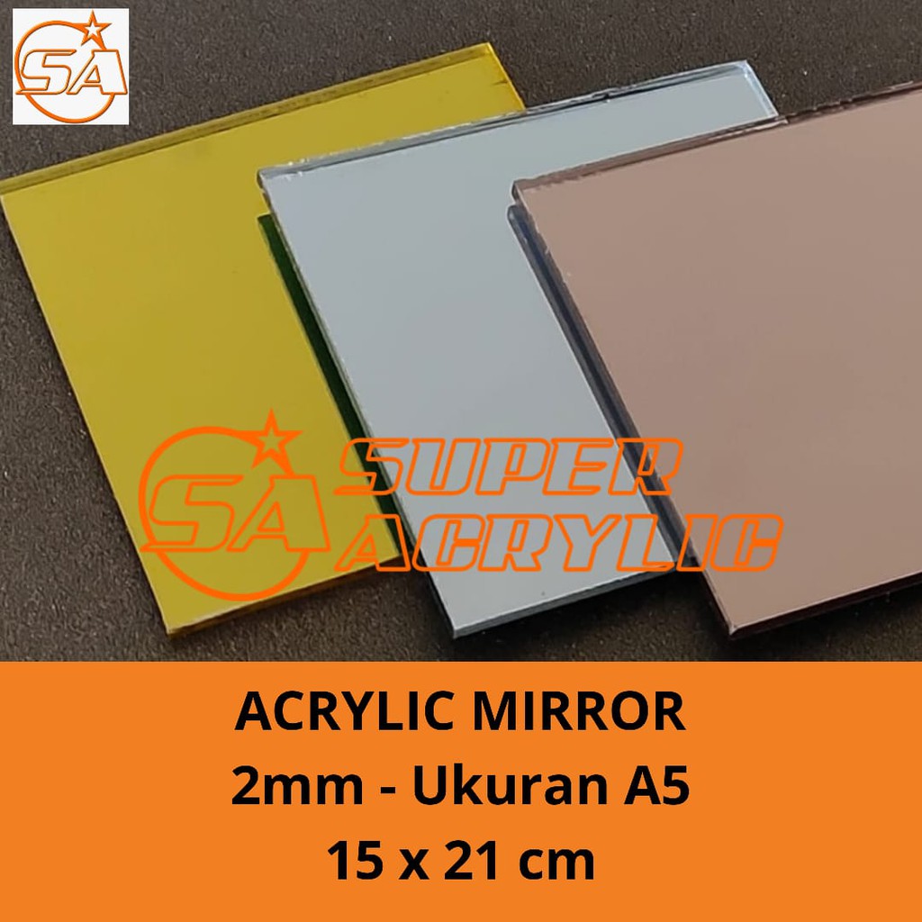 Jual ACRYLIC MIRROR GOLD, SILVER, ROSE GOLD A5 2mm / AKRILIK CERMIN