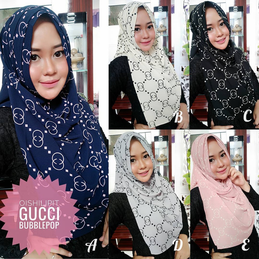 Jilbab Hoodie Gucci Voal Motif