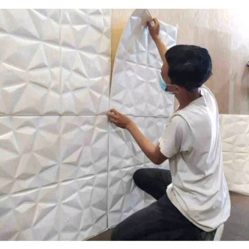 Jual Wallfoam 3D/ Brickfoam 3D Foam /Wallpaper Dinding Motif Diamond