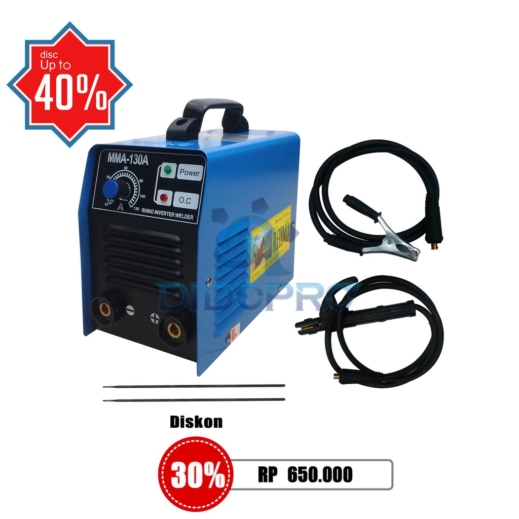 MESIN LAS TRAVOLAS LISTRIK INVERTER MMA 130 A BLACK RHINO MMA130 Shopee Indonesia