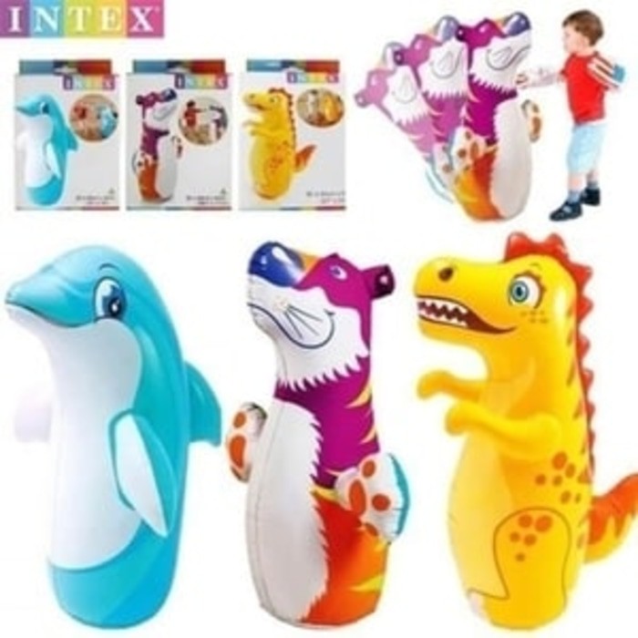 Jual Mainan Anak - Balon Tinju Intex Samsak 3D Popbag Punching Dolphin Dino | Shopee Indonesia