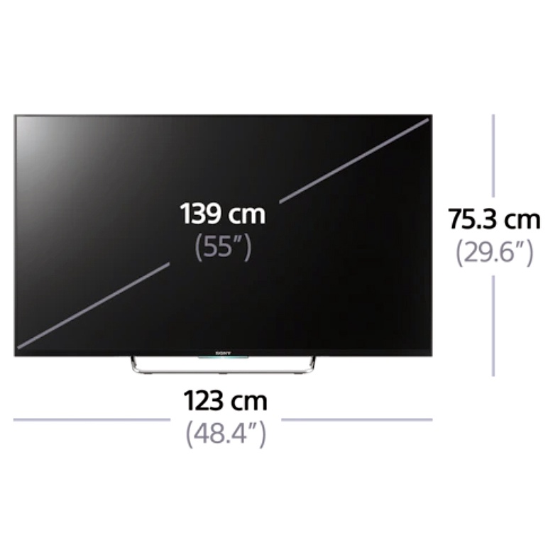 55 Inch Tv Width Cm