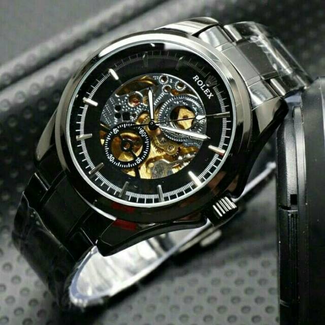 JAM TANGAN PRIA/COWOK ROLEX AUTOMATIC RANTAI KW SUPER