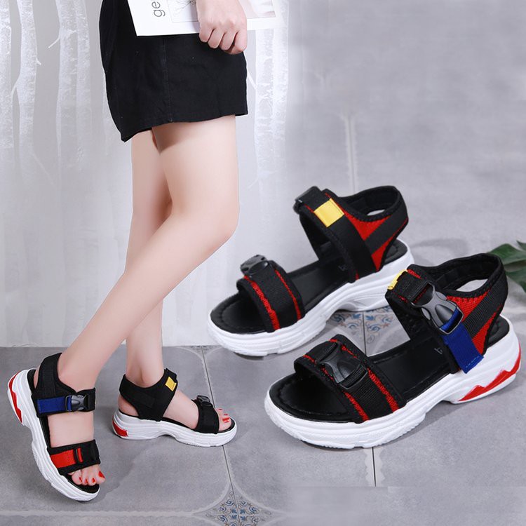 IELGY [Bayar Di Tempat]Sepatu Sandal Platform Tebal Casual