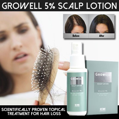 Jual Icm Pharma Growell Minoxidil 5% /3%/2% Scalp Lotion 60Ml Perawatan Hair Loss Rambut Rontok Indonesia|Shopee Indonesia