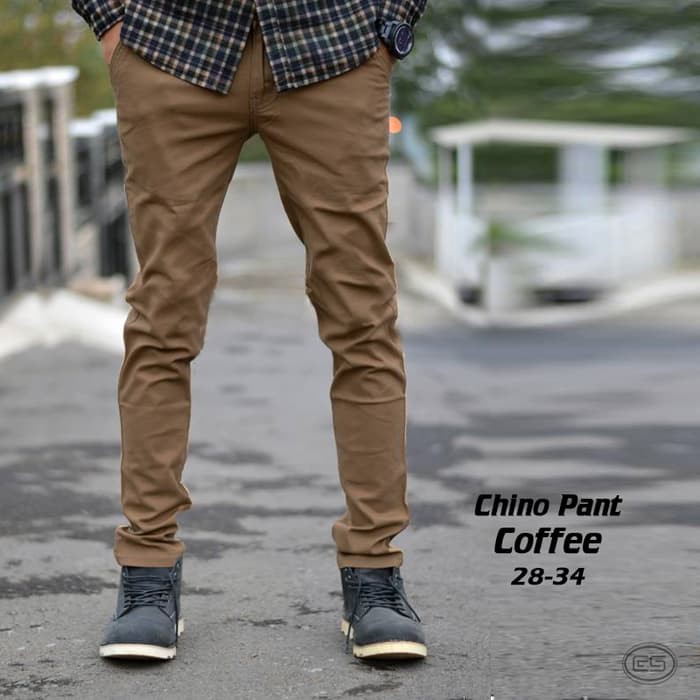Jual Celana Panjang Chino Coffee Premium | Coklat Muda | Kantor | Slimfit Murah | Shopee Indonesia