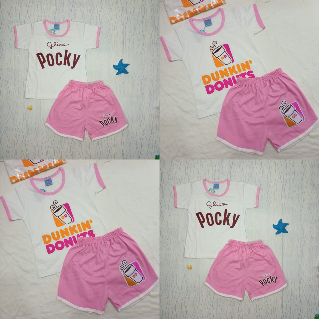 SETELAN ANAK ANAK HOTPANTS UNISEX USIA 1 7 TAHUN PINK