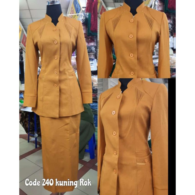 Jual SET BAJU KERJA BLAZER SERAGAM KANTOR WANITA MUSLIMAH KUNING KUNYIT  CANTIK BANK, GURU, HOTEL, KLINIK Indonesia|Shopee Indonesia