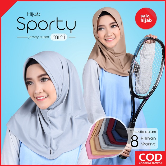 Jilbab Hijab Instan Olahraga Sport Pet Antem Voli Gowes Senam Jogging