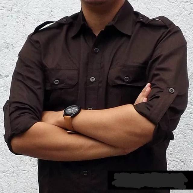 Jual Kemeja Pdl Pria Lengan Panjang - Kemeja Lapangan Pria Warna Coklat | Shopee Indonesia