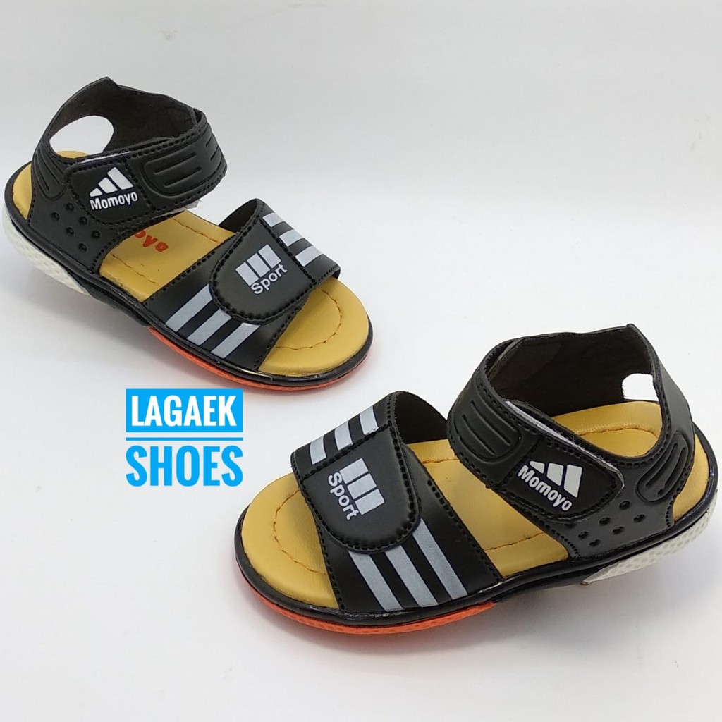 Sepatu Sendal Anak Size 22 25 Usia 1 2 3 Tahun Karet HITAM Sandal