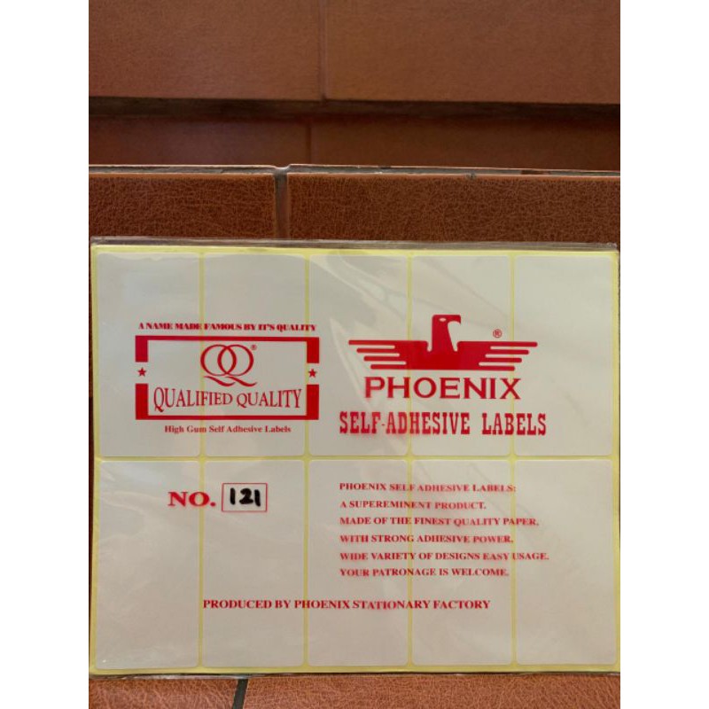 Sticker Label Nama Phoenix Undangan / Buku Putih Polos (per pack) CEK