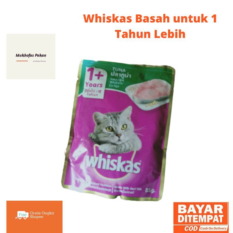 Jual Whiskas Sachet Basah Tuna Basah umur 1 Tahun Lebih 85 gr Shopee Indonesia