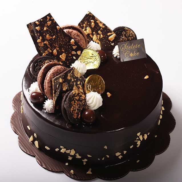 Jual Kue Ulang Tahun Chocolate Fudge & Emas Diameter 20 Cm / Enak Murah | Shopee Indonesia